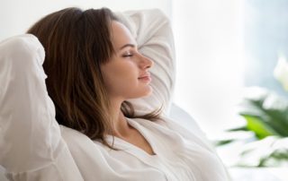 This image shows a woman relaxing.